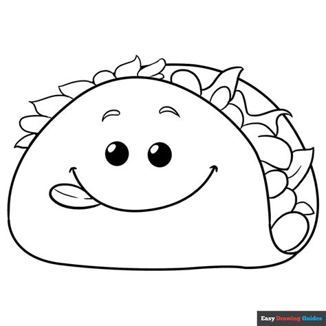 Funny Taco Coloring Page | Easy Drawing Guides