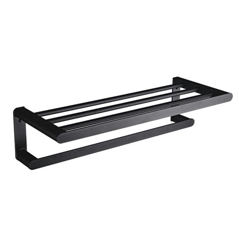 Capri Black Series - Towel Rack Shelf With Bottom Bar