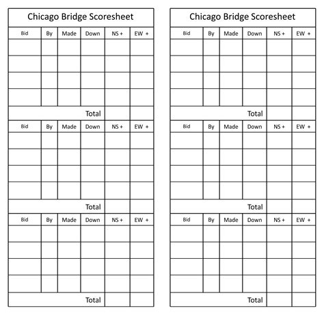 Bridge Score Card Template – Mightyprintingdeals.com