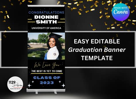 Graduation Banner, Custom Banner, Personalized Banner, Custom Retractable Banner, Rollup Banner ...