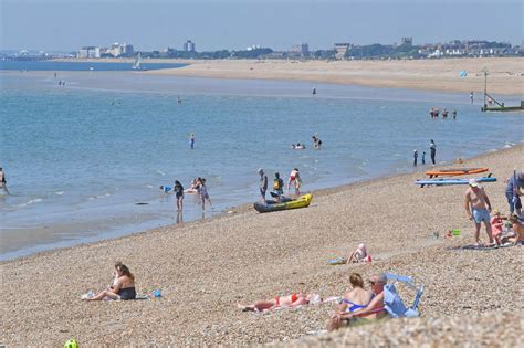 The Hayling Island beach surprisingly quiet when we visited during the ...