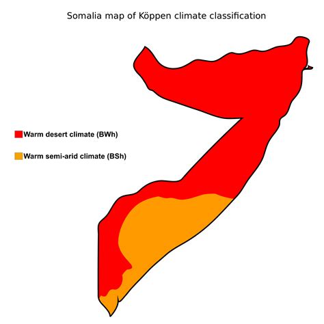 Somalia - climate • Map • PopulationData.net