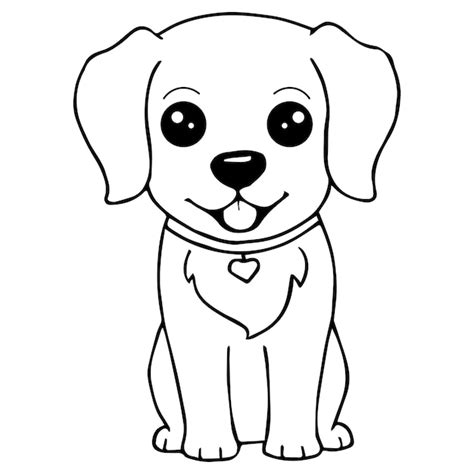 Premium Vector | Kids Coloring Pages, Cute Dog Character Vector ...