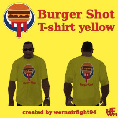 GTA San Andreas Burger Shot T-shirt Yellow Mod - GTAinside.com