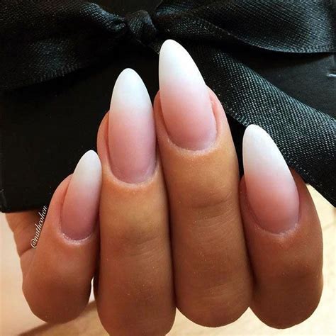 Classy French Fade Nail Art #simplenails #frenchnails ★ Find almond-shaped nails to be the most ...