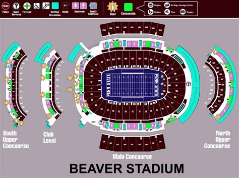 Beaver Stadium Seating Chart with Rows and Seat Numbers 2024