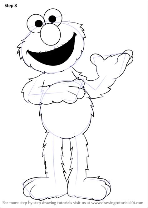 Learn How to Draw Elmo from Sesame Street (Sesame Street) Step by Step : Drawing Tutorials