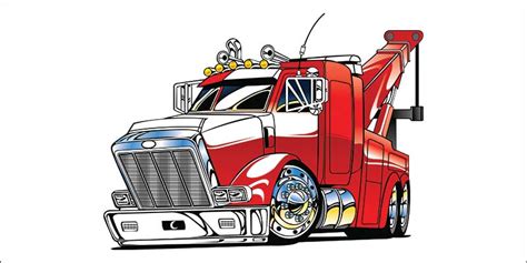 Red Ginormous Tow Truck Vector Design - DigitEMB