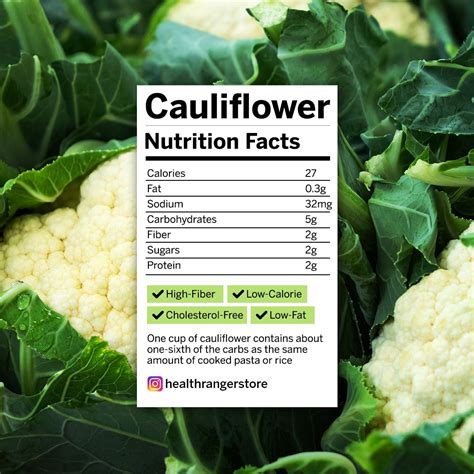 Cauliflower Nutrition Facts | Cauliflower nutrition facts, Nutrition, Nutrition facts