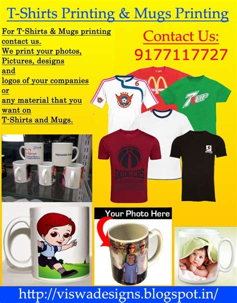 T-Shirts Printing & Mugs Printing For more visit us: http://viswadesigns.blogspot.in/ Call ...