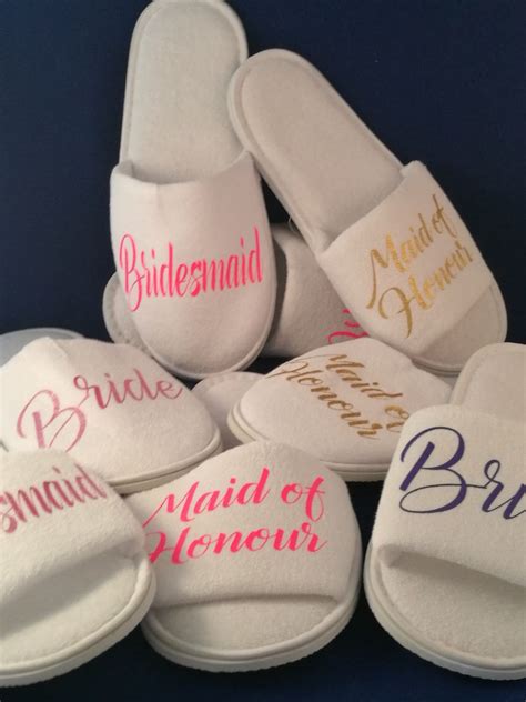 Personalised Bridesmaid Slippers Hen Party Gifts - Etsy | Wedding slippers, Gifts for wedding ...