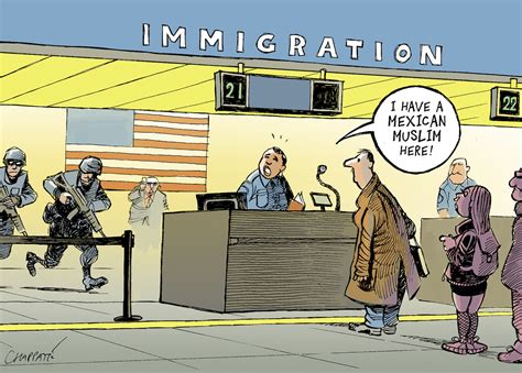 Immigration restrictions | Globecartoon - Political Cartoons - Patrick Chappatte