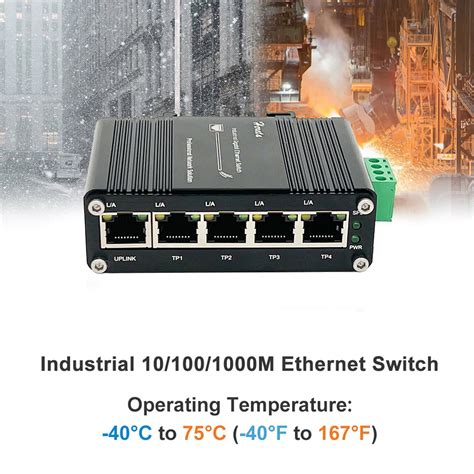 Gigabit Ethernet Switch 5-Port Mini Industrial Switch 10/100Mbps Half ...