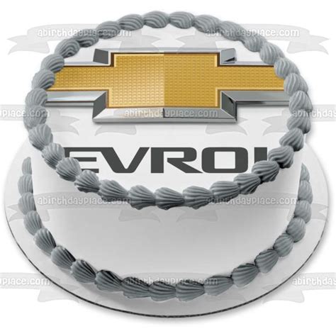 Chevrolet Logo Car Company Logo Silver Gold Edible Cake Topper Image ...