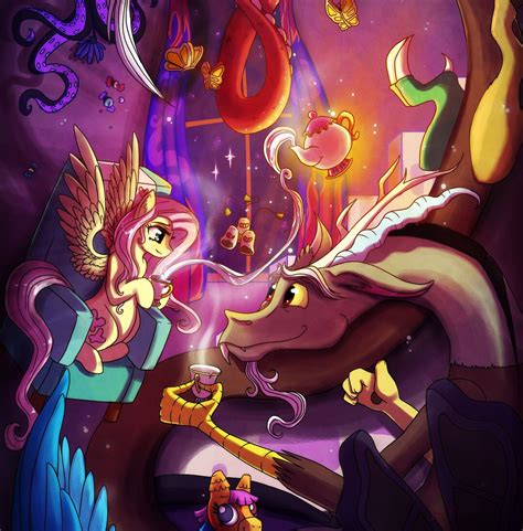 Tea Party A3 Print Fluttershy Discord MLP My Little Pony - Etsy