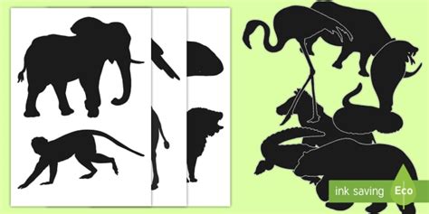 Animals Shadow Puppets Cut-Outs - Puppets - Twinkl