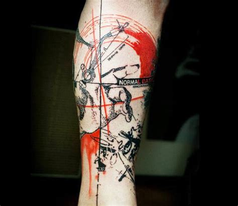 Black And Red Abstract Tattoos