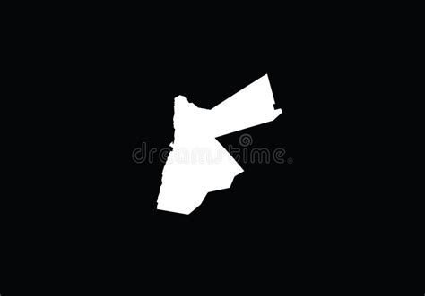 Jordan Outline Map State Shape Country Borders Stock Vector ...