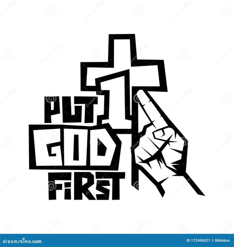 Christian Typography, Lettering and Illustration. Put God First Stock Vector - Illustration of ...