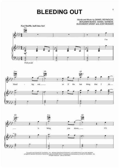 Bleeding Out Piano Sheet Music | OnlinePianist