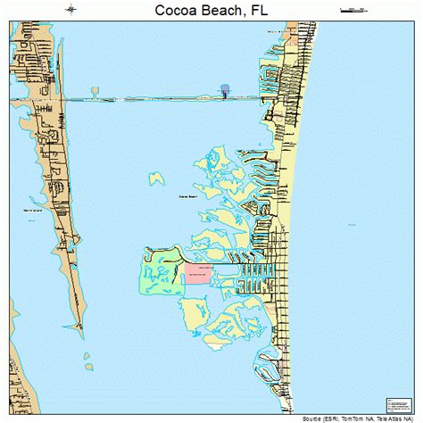 Cocoa Beach Florida Street Map 1213175