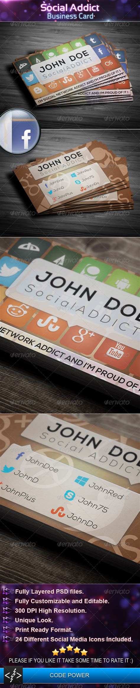 Social Addict - Business Card by khaledzz9 on DeviantArt