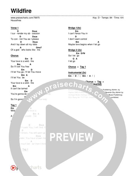 Wildfire Chords PDF (Housefires / Kirby Kaple) - PraiseCharts