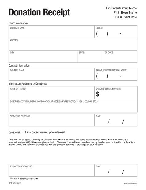 Original Template Charitable Donation Receipt Latest : Printable Receipt Template