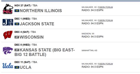 Marquette Basketball Schedule Printable