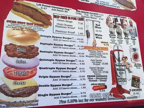 diario desinfectar Pronunciar heart attack grill menu prices tubo Despertar Negar