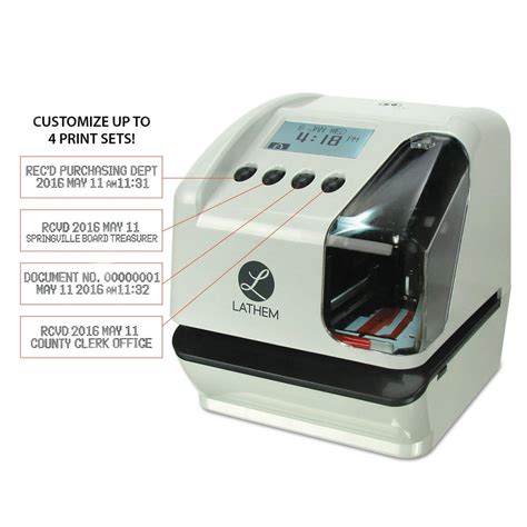 Lathem Time 5000E Plus Electronic Time Recorder/Document Stamp/Numbering Machine, Cool Gray ...