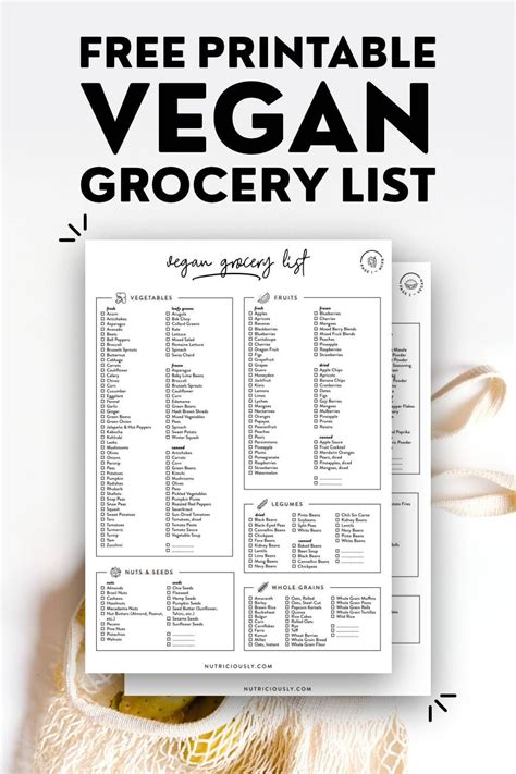 Vegan Grocery List For Beginners (Printable PDF) – Nutriciously | Vegan grocery list, Vegan ...