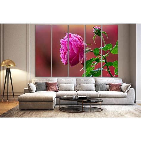 Beautiful Pink Rose Bud №SL729 Ready to Hang Canvas Print – Zellart Canvas Prints