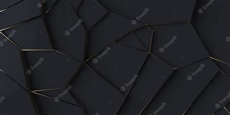 Premium Photo | Modern Geometric Wallpaper Black and gold background 3d ...