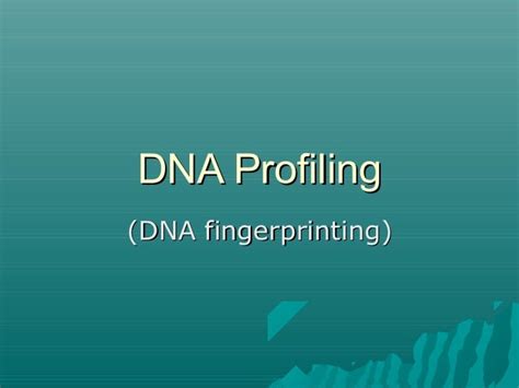 Dna fingerprinting powerpoint