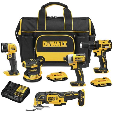 DEWALT 5-Tool 20-Volt Max Brushless Power Tool Combo Kit with Soft Case ...