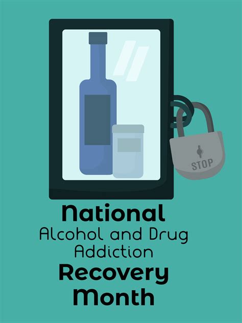 National Alcohol and Drug Addiction Recovery Month, idea for poster, banner, flyer or postcard ...