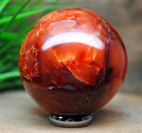 Red Carnelian Crystal Gem Stone Healing Sphere by peoplecrystals