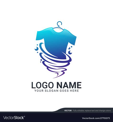 Modern laundry services logo design editable logo Vector Image