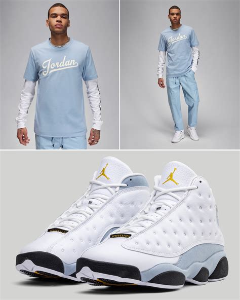 Air Jordan 13 Blue Grey Shirts Hats Clothing Outfits