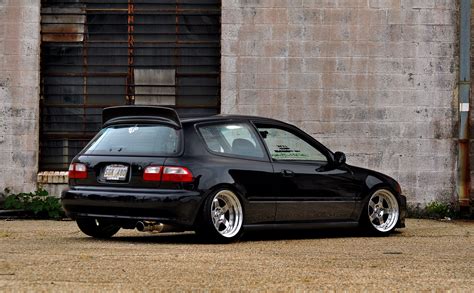 black Honda Civic 3-door hatchback #Honda #Civic #Stance #Low # ...