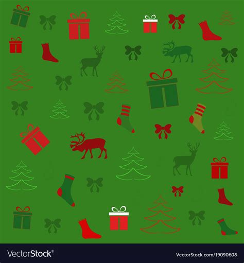 Christmas wallpaper with icons Royalty Free Vector Image