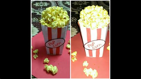 DIY popcorn box || How to make diy popcorn box in easy way - YouTube