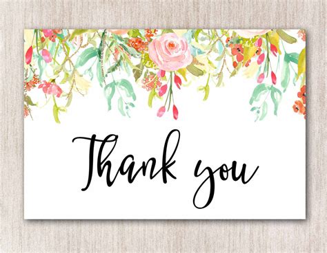 Printable Thank You Card Template | DocTemplates