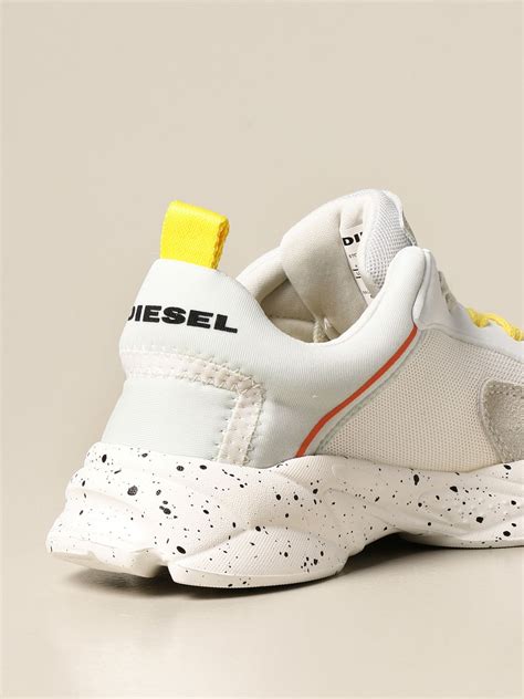 Diesel Outlet: sneakers in suede and technical fabric | Shoes Diesel Kids White | Shoes Diesel ...