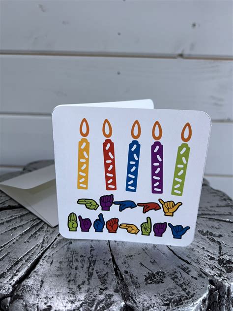 Sign Language Birthday Card / ASL Happy Birthday Card / Sign - Etsy