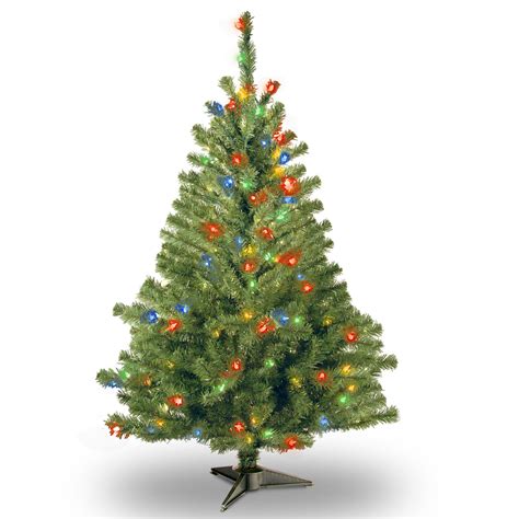 National Tree Co. Kincaid Spruce 4' Green Artificial Christmas Tree with 100 Colored & Multi ...