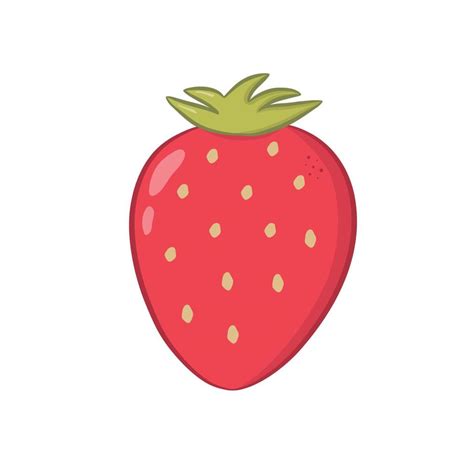 Cute cartoon strawberry isolated on white background. Healthy dessert. Vector illustration ...