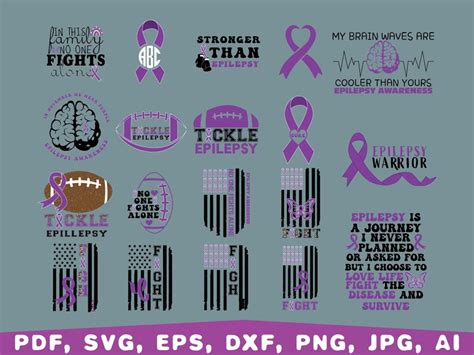 Epilepsy Awareness Svg, Purple Ribbon Svg, Epilepsy Ribbon Svg, Peace Love Cure Svg, Epilepsy ...