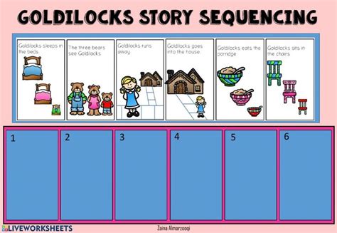 Goldilocks story sequencing - Interactive worksheet | Story sequencing, Story sequencing ...